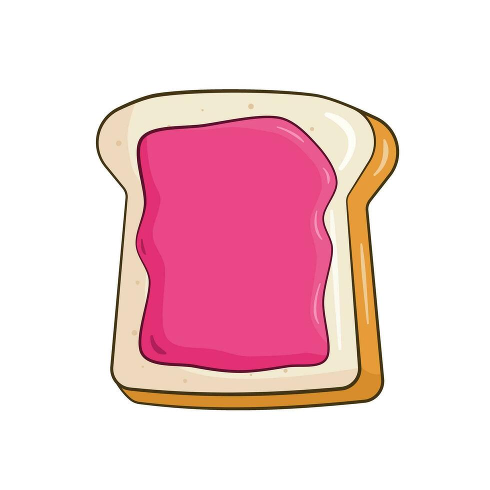 Slice of bread with Jelly Jam vector