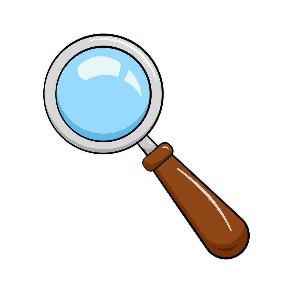 Magnifying glass. Cartoon vector