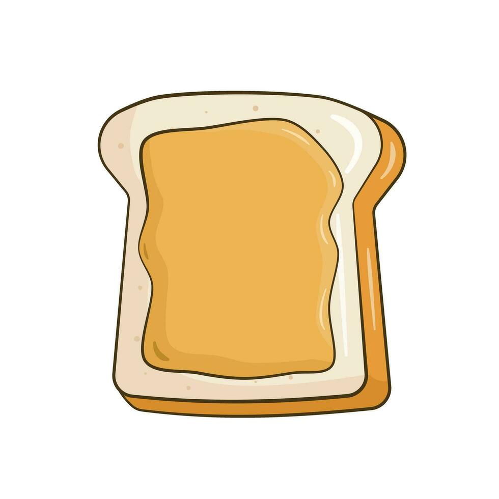 Slice of bread with Peanut Butter vector