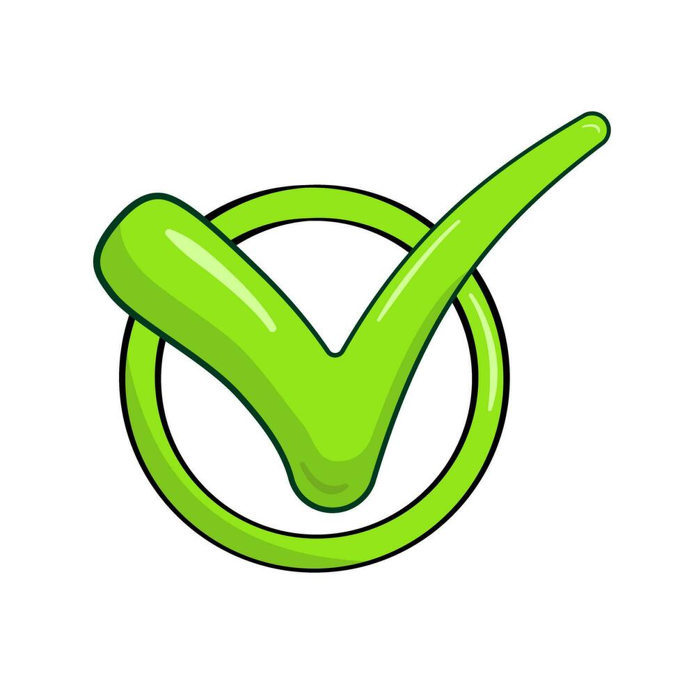 Green check mark in circle vector