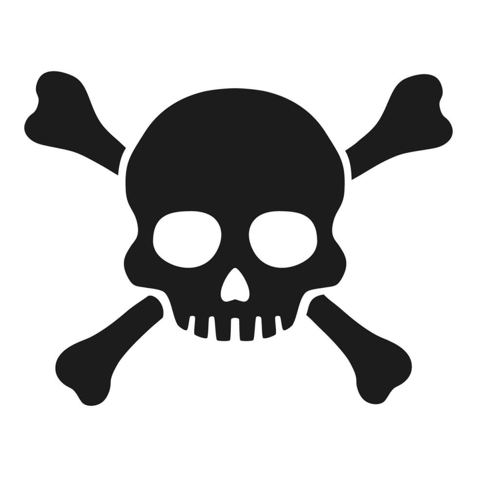 Skull and crossbones. Black on white background vector