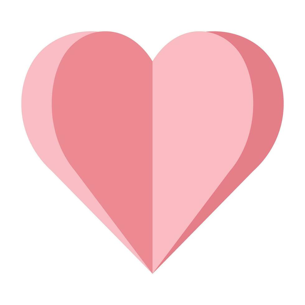 Pink folded heart vector