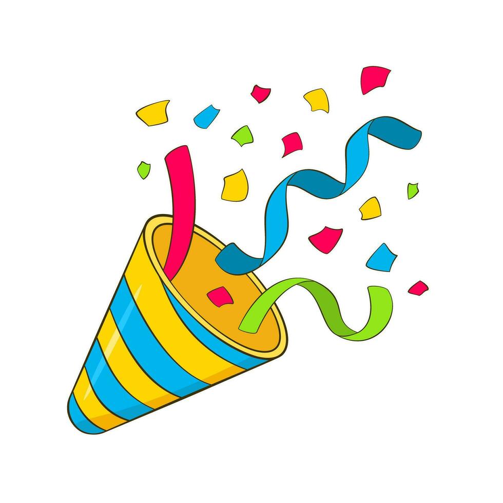 Party Popper with confetti vector