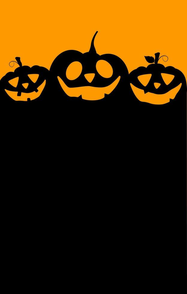 Halloween vertical flyer template with pumpkins vector