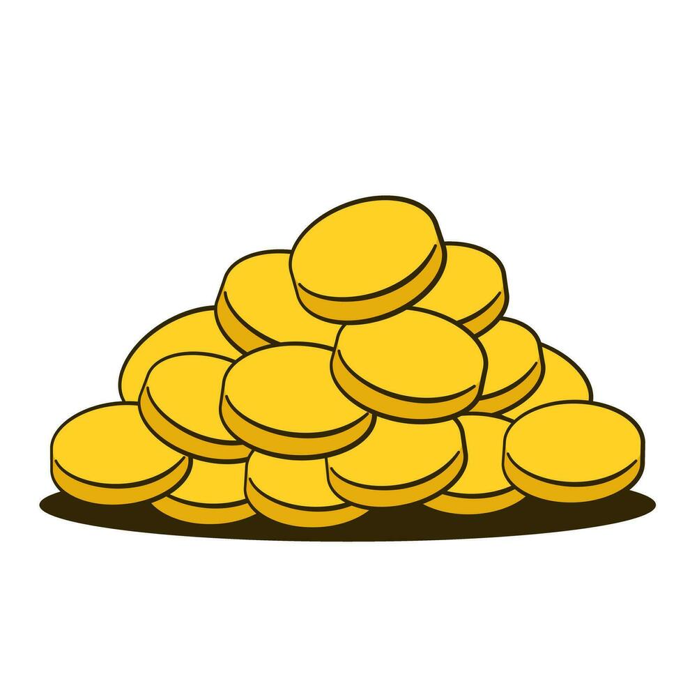Pile of golden coins vector