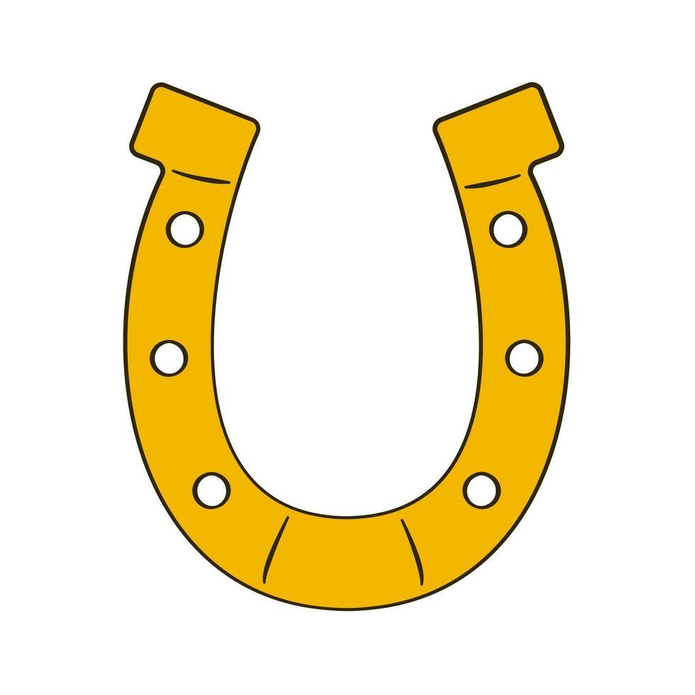 Golden horseshoe. Cartoon vector