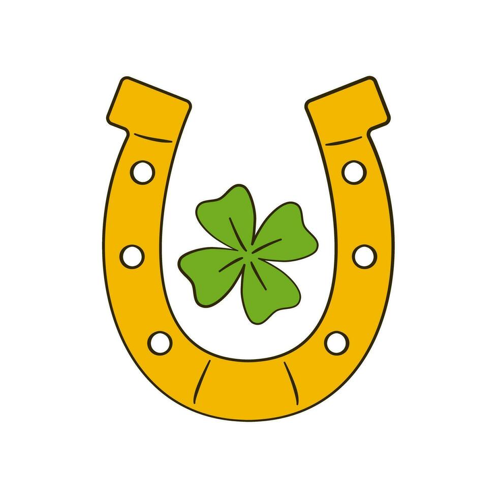 Horseshoe and clover. St. Patrick's Day vector