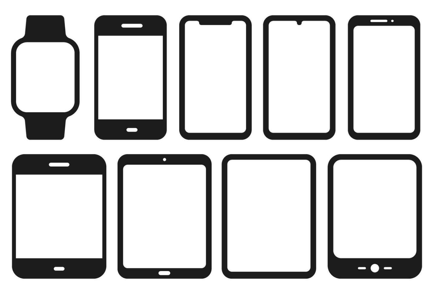 Mobile devices icons vector