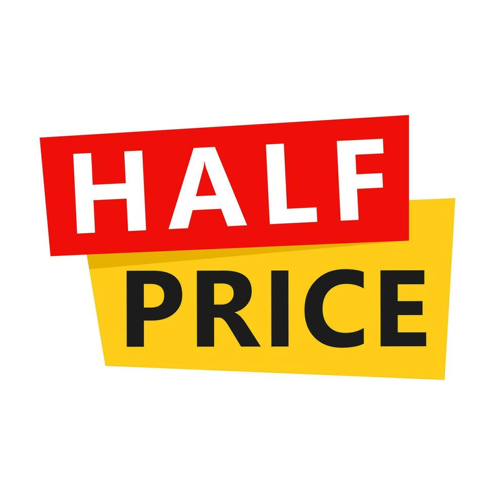 Half Price sale label vector
