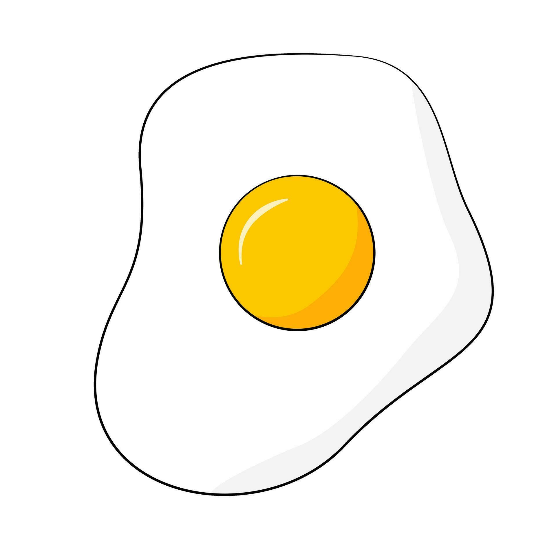Fried egg. Cartoon 25377586 Vector Art at Vecteezy