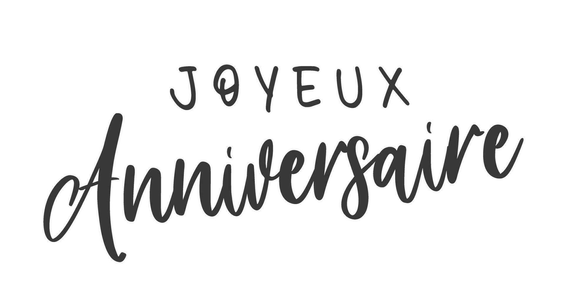 Happy Birthday lettering in French - Joyeux Anniversaire vector