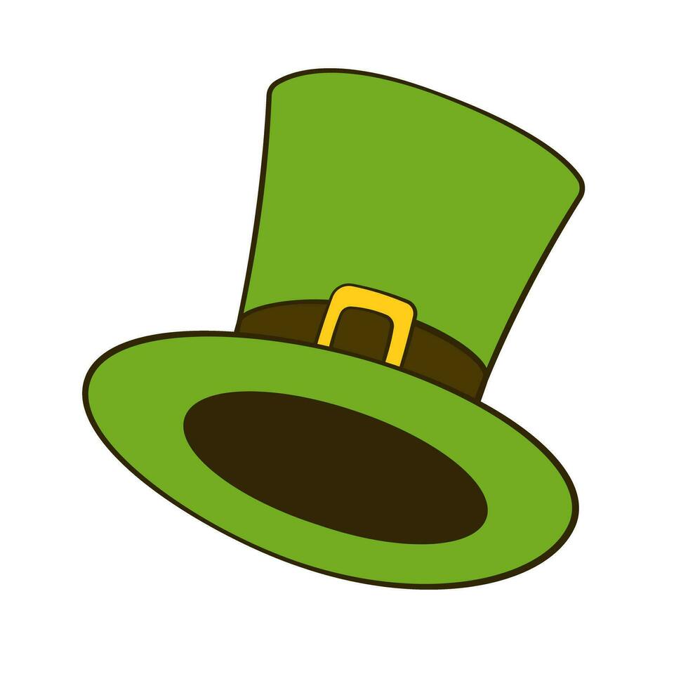 Green Top Hat. St. Patrick's Day. Cartoon vector