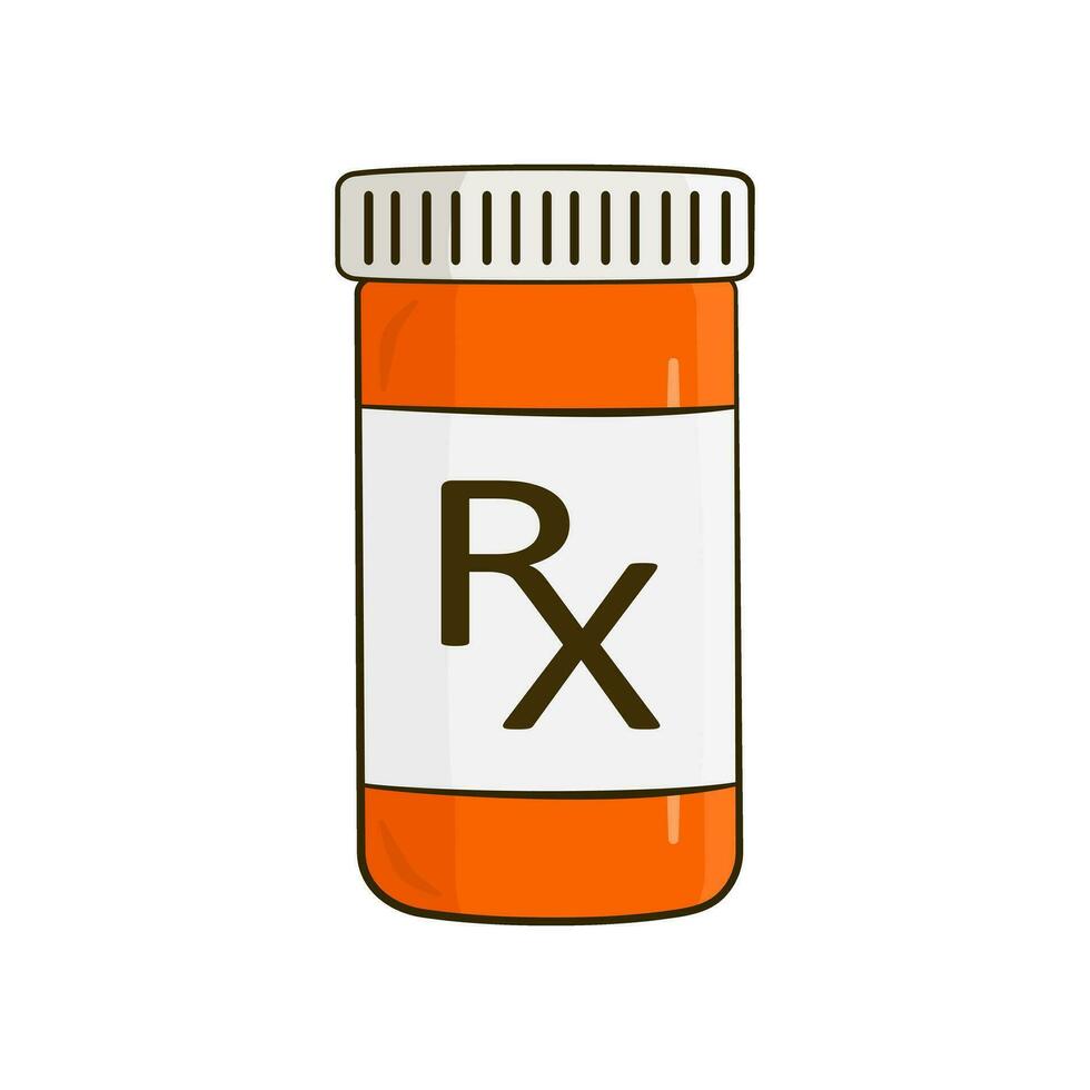 RX Prescription Drugs Pill Bottle vector