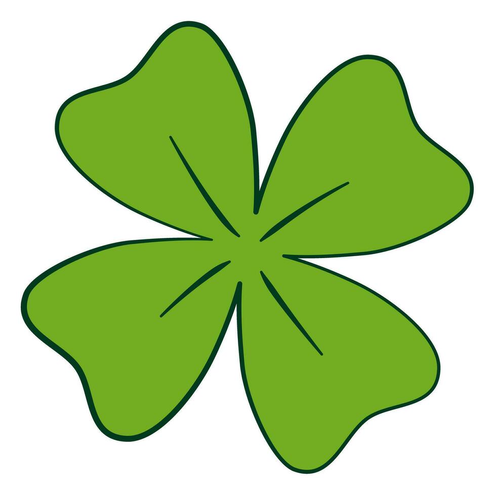 Lucky four-leaf clover. St. Patrick's Day vector