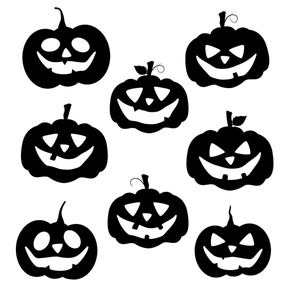 Set of Halloween pumpkin icons vector