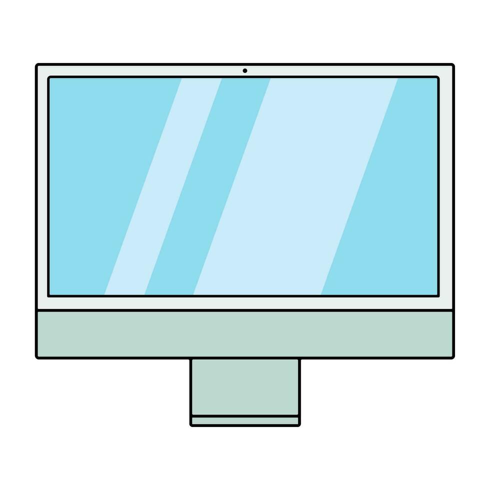 Computer All-in-One with blank screen vector