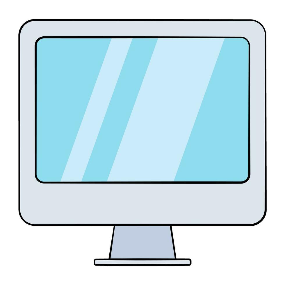 Computer All-in-One with blank screen vector