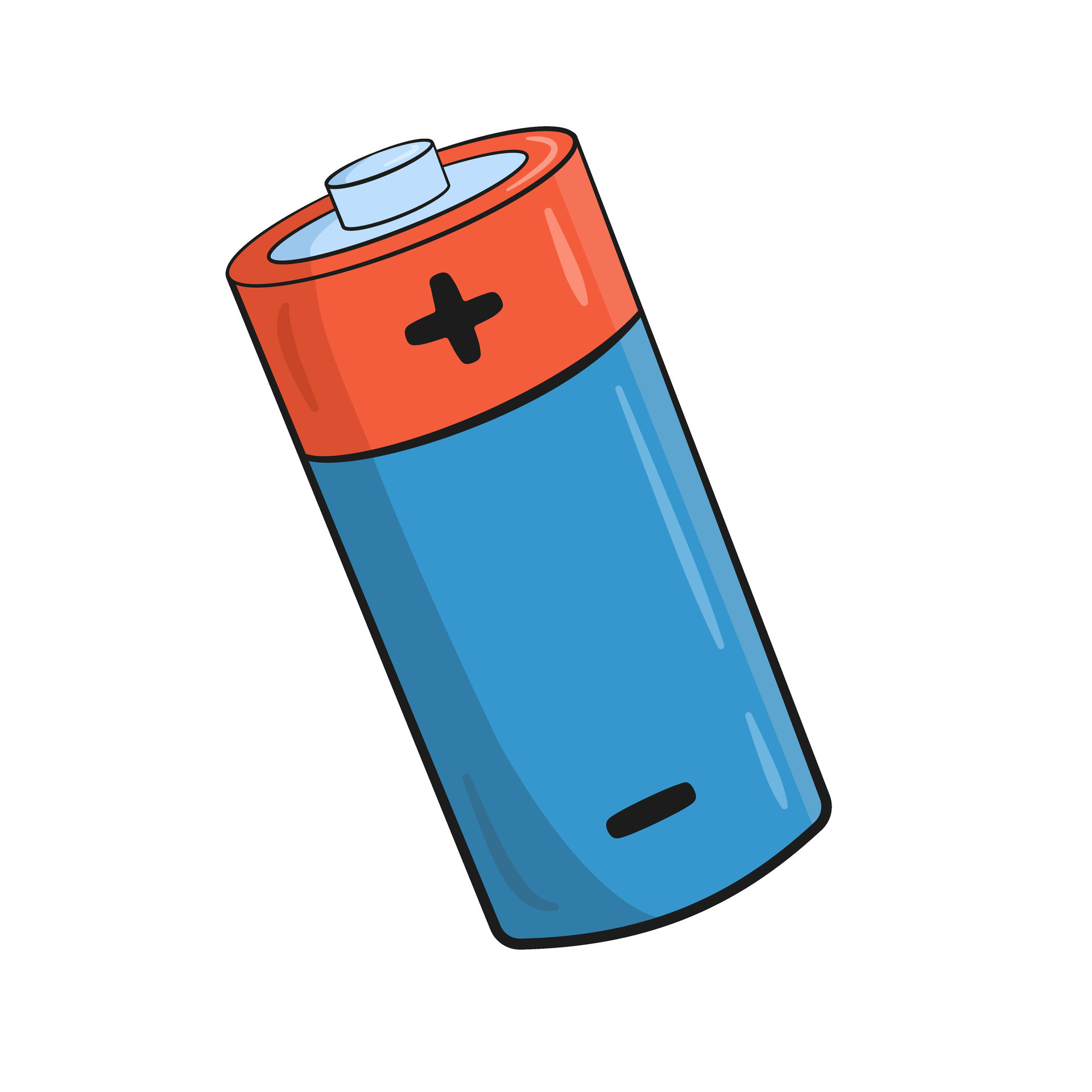 Battery AA. Cartoon 25377676 Vector Art at Vecteezy