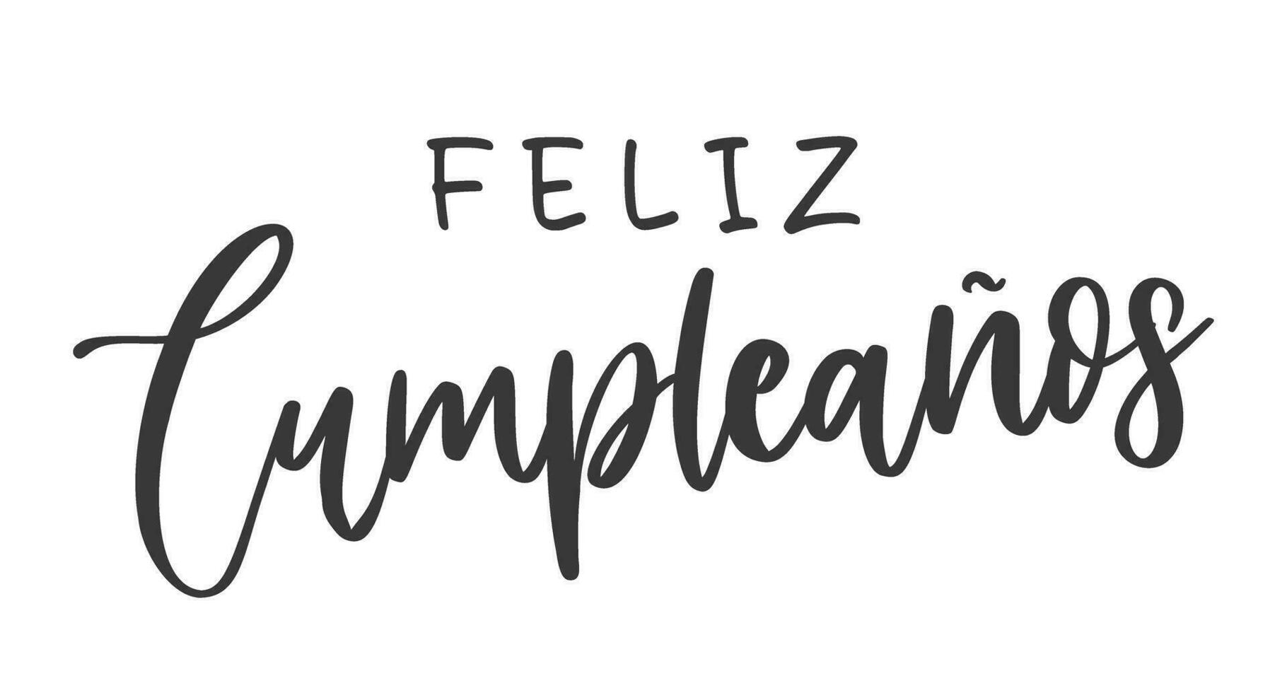 contento cumpleaños letras en Español vector