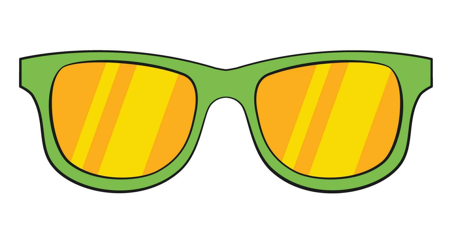 Green sunglasses. Cartoon vector