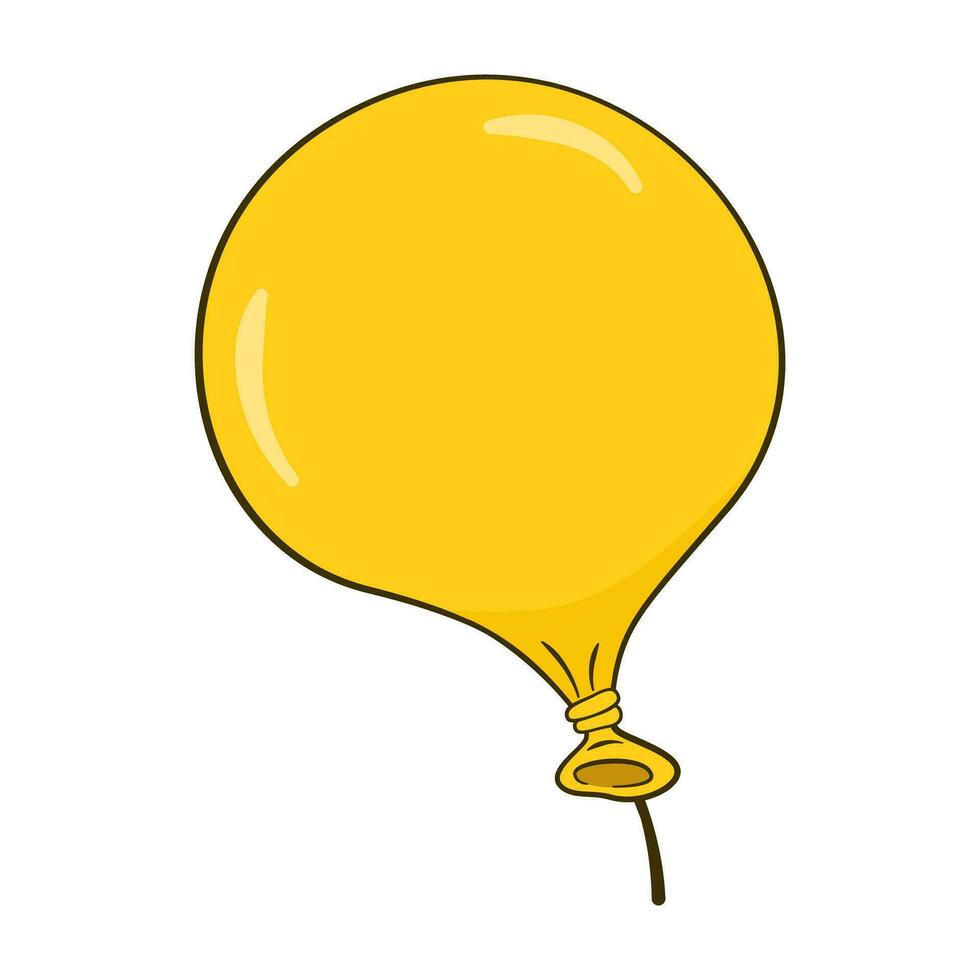 Yellow balloon. Cartoon vector