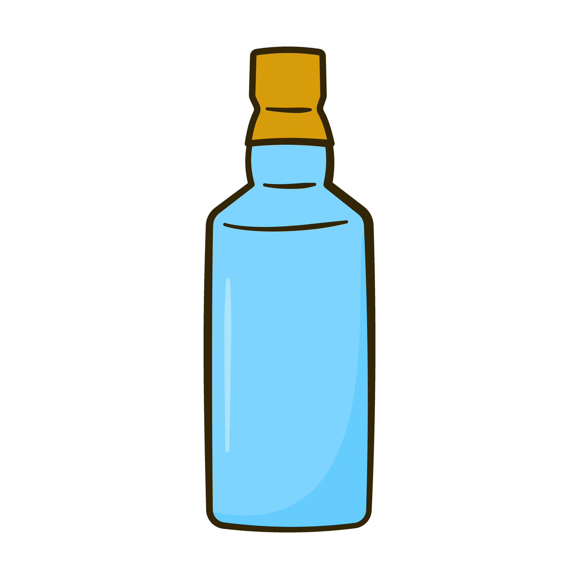 Blue bottle. Cartoon 25377706 Vector Art at Vecteezy