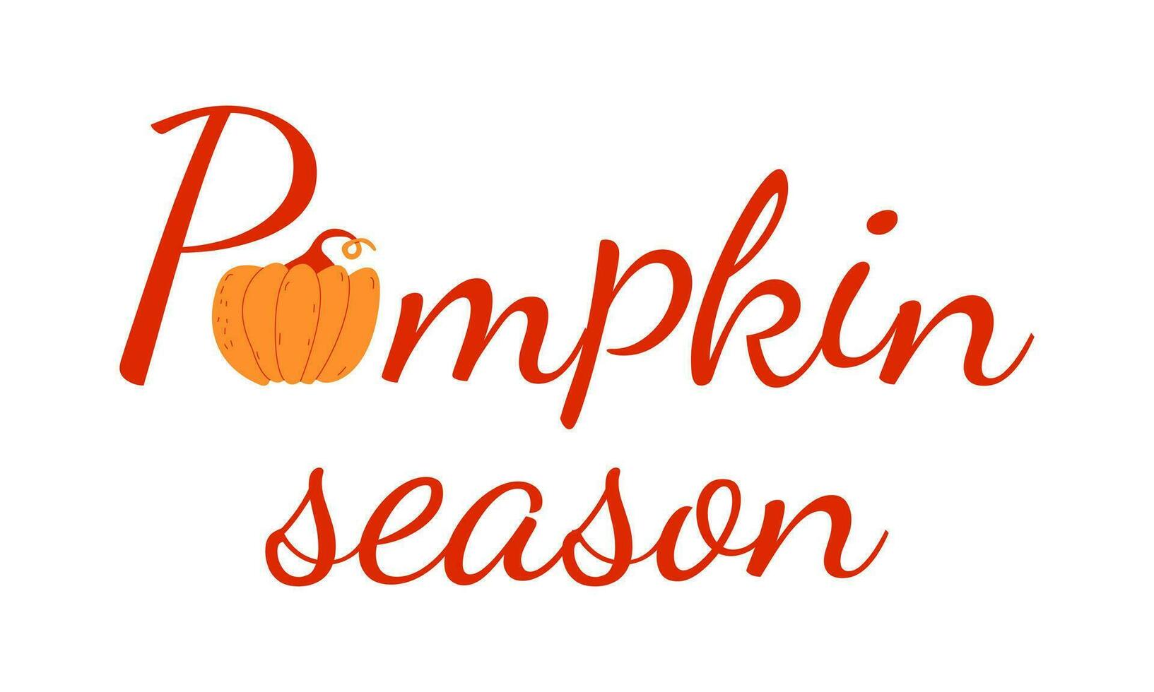 Pumpkin Season. Autumn design with text and pumpkins. vector