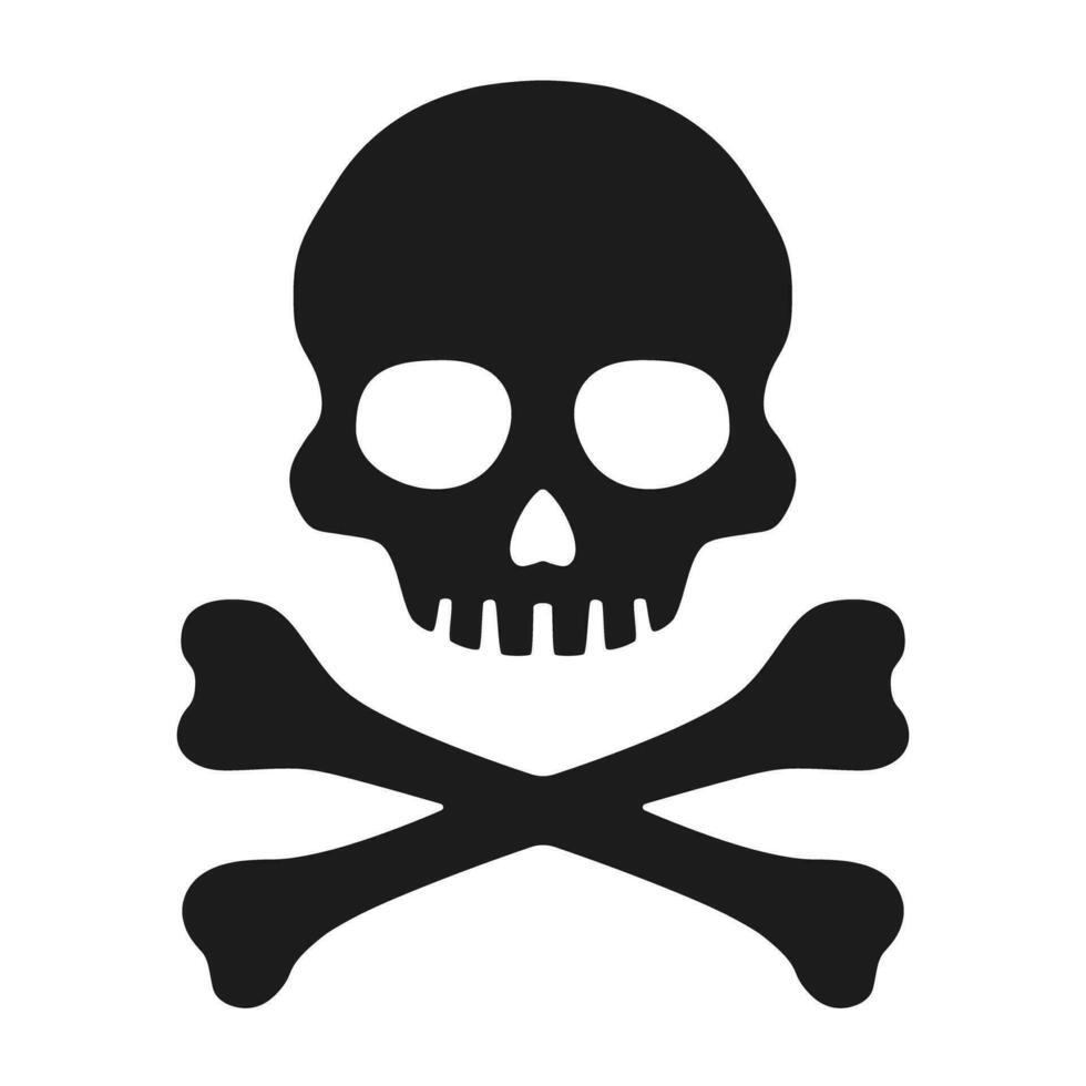 Skull and crossbones. Black on white background vector