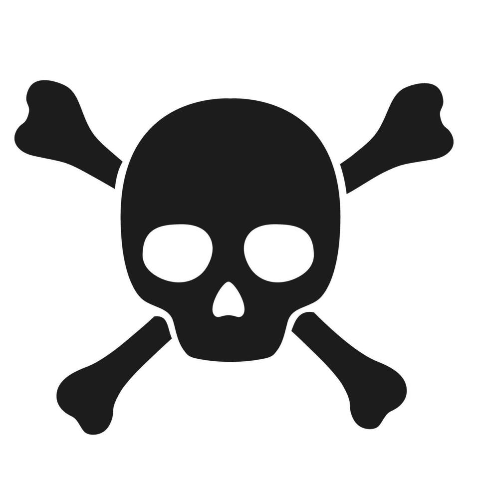 Skull and crossbones. Black on white background vector
