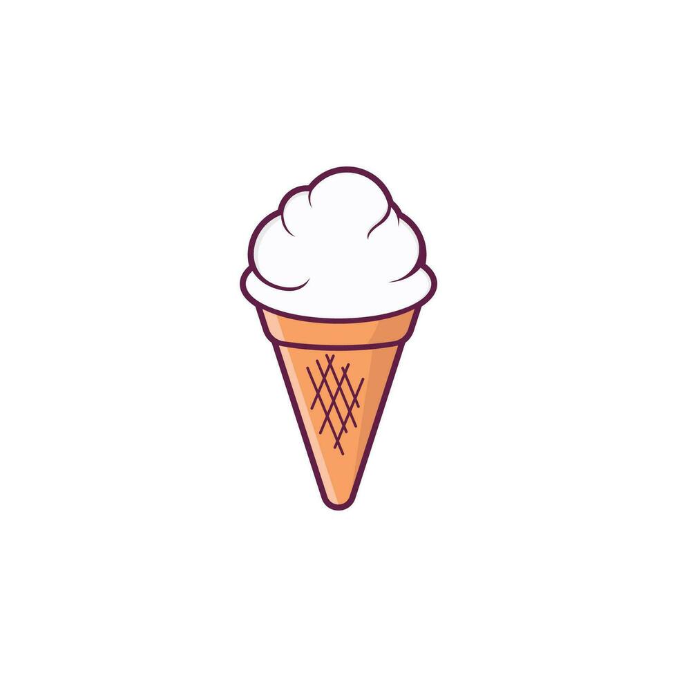Ice Cream Illustration Logo Template with Simple Vector Concept.