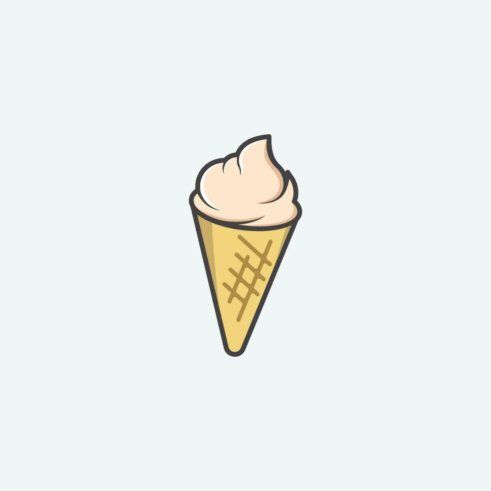 Ice Cream Illustration Logo Template with Simple Vector Concept.