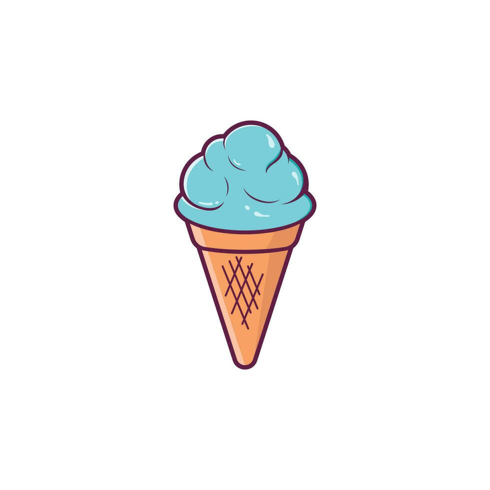 Ice Cream Illustration Logo Template with Simple Vector Concept.