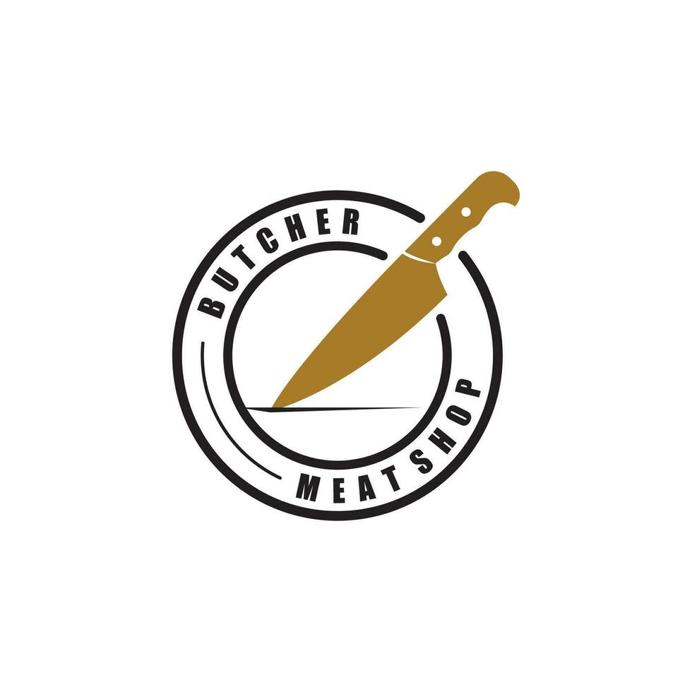 Carnicero cuchillo Clásico logo modelo. vector