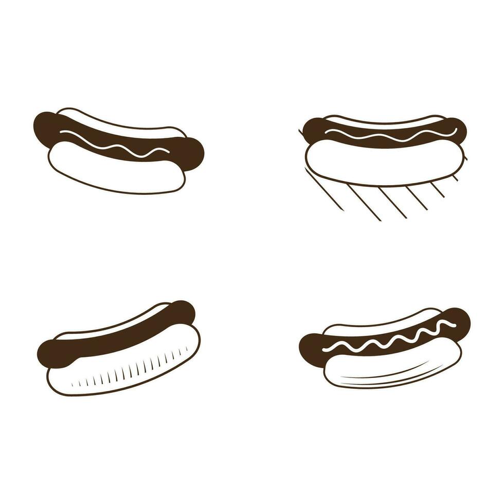 Hot dog Illustration Logo Template with Simple Concept vector