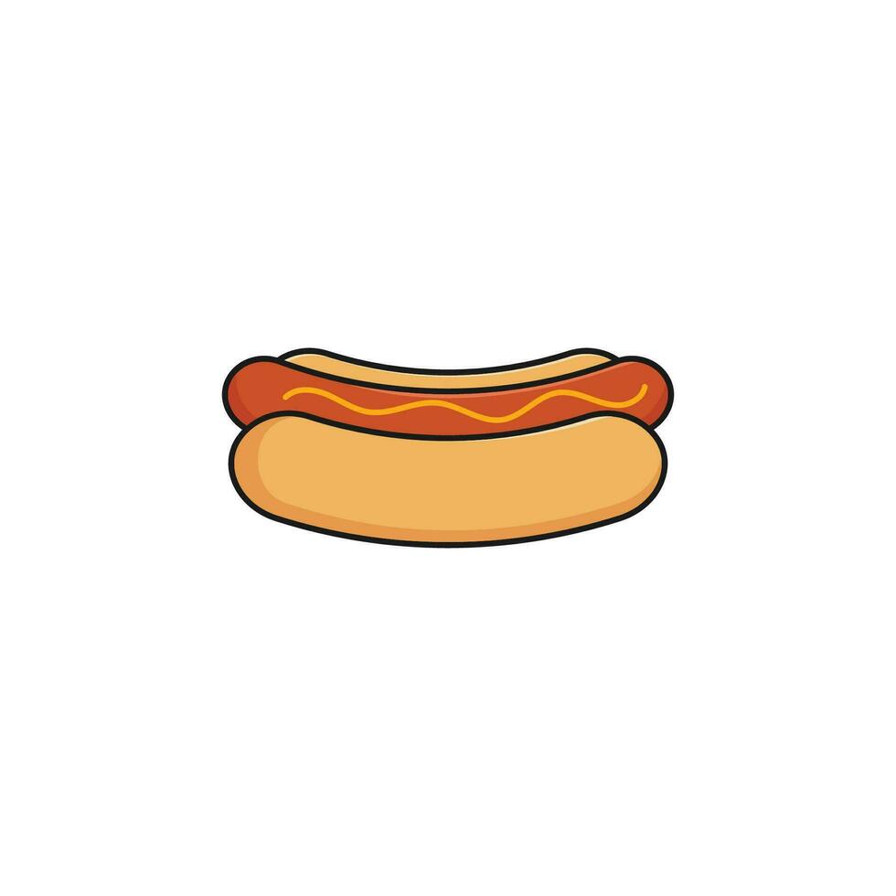 Hot dog Illustration Logo Template with Simple Concept 25378374 Vector ...