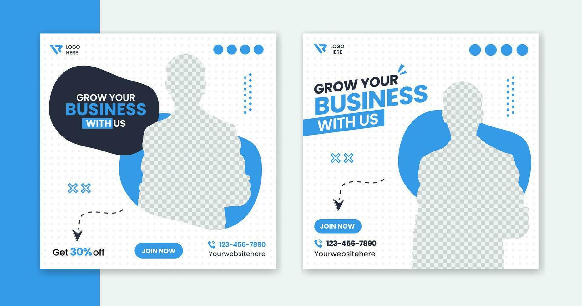 Set of Editable minimal square post template. Corporate social media post design. Business vector social media post for company, agency, digital marketing