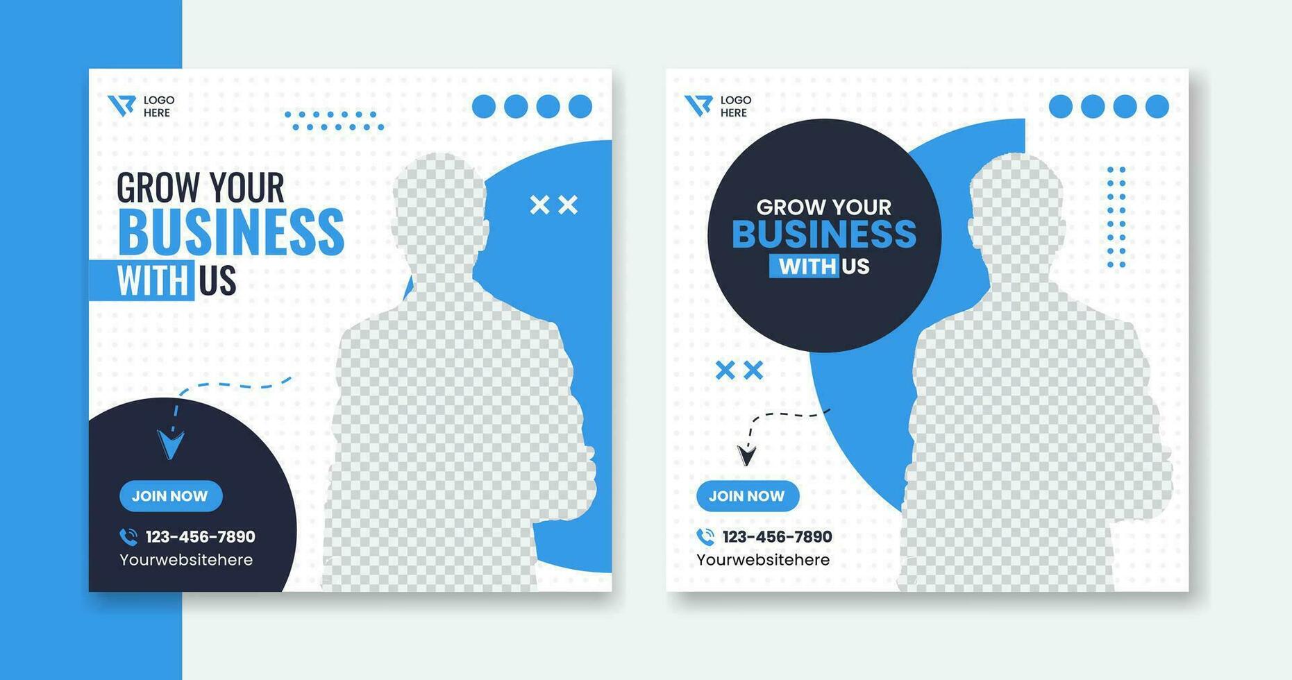 Set of Editable minimal square post template. Corporate social media post design. Business vector social media post for company, agency, digital marketing