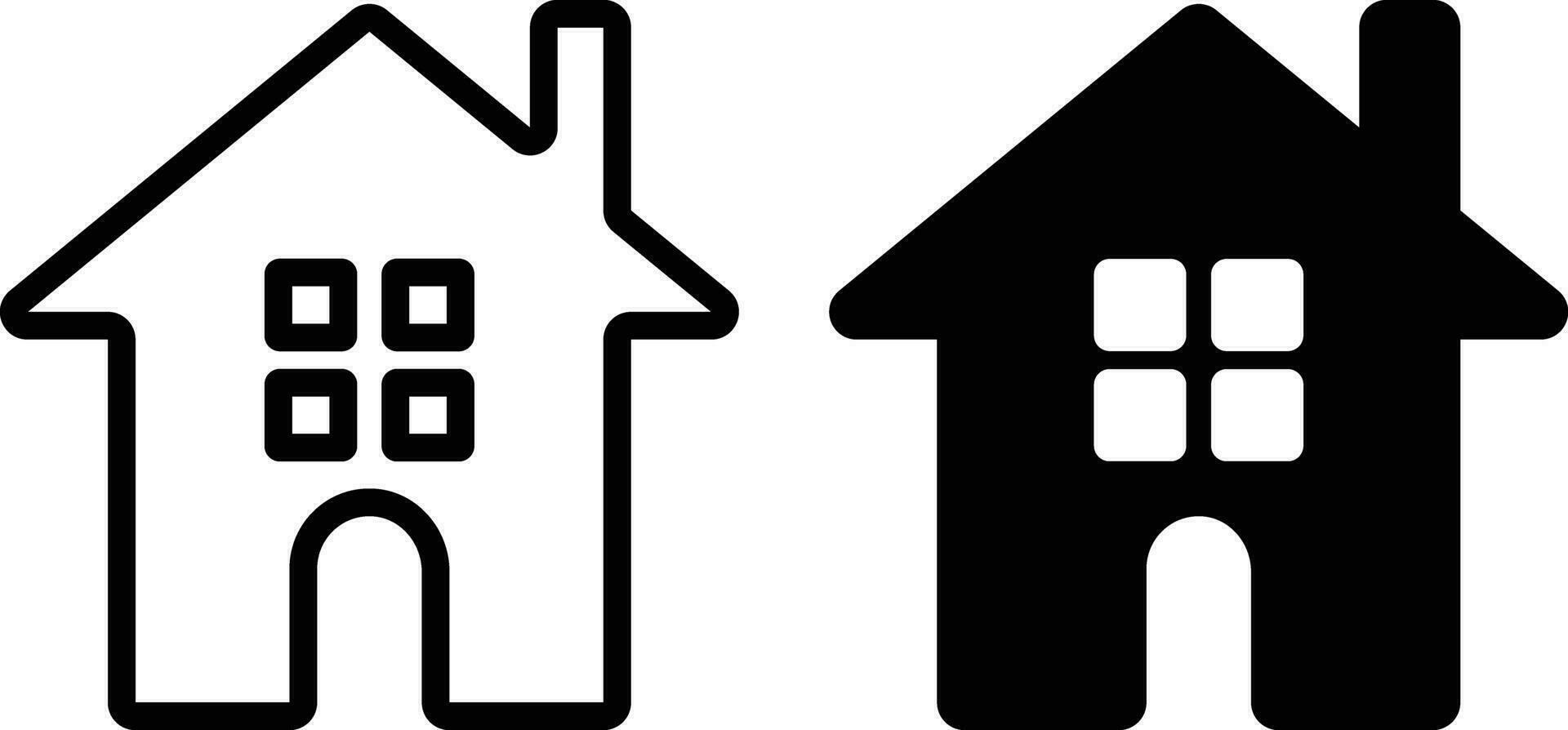 House icons set. Home icon collection. Flat style houses symbols for apps and websites. vector