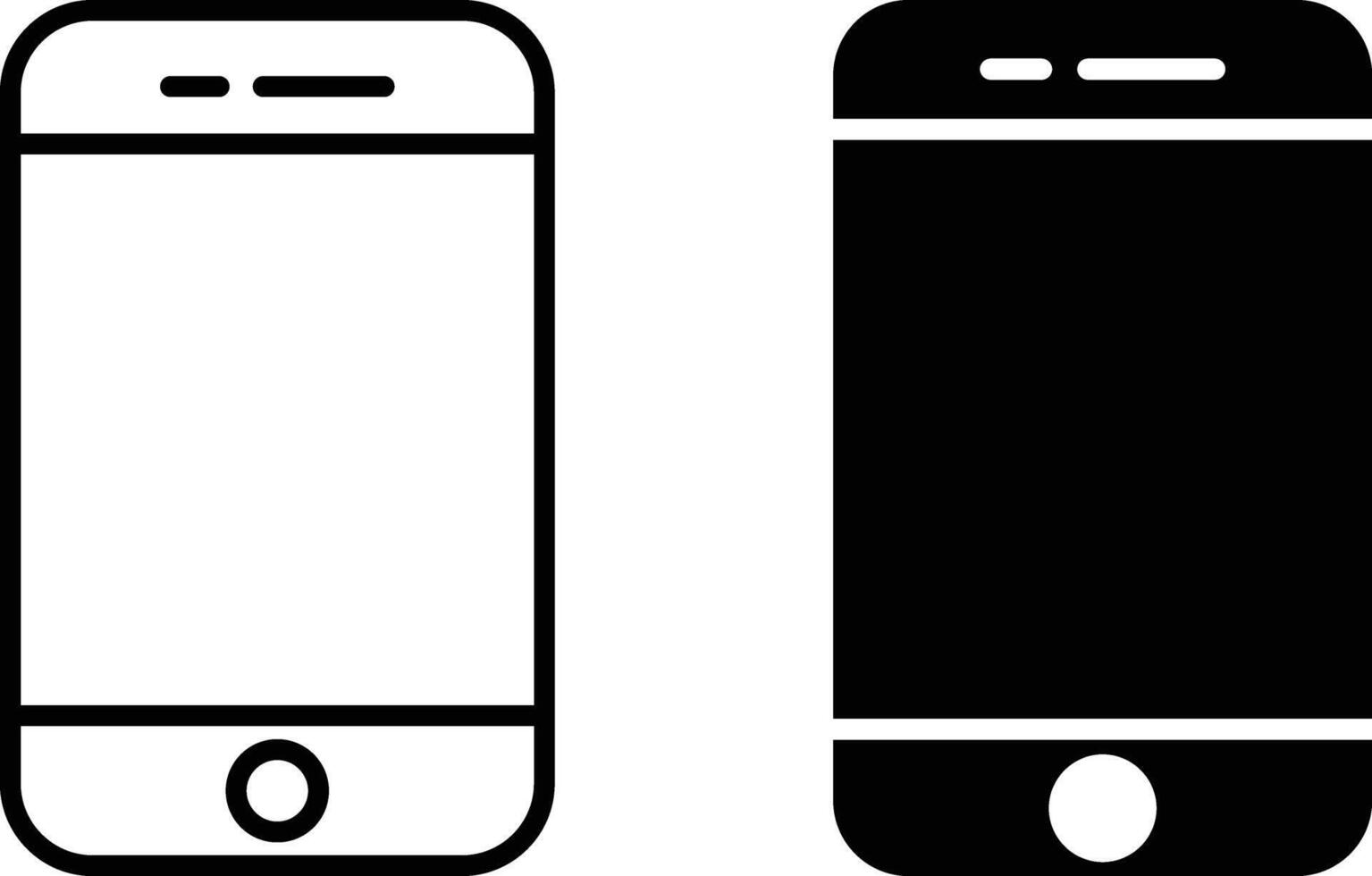 Phone icon sheet, simple trendy flat style line and solid Isolated vector illustration on white background. For apps, logo, websites, symbol , UI, UX, graphic and web design. EPS 10.