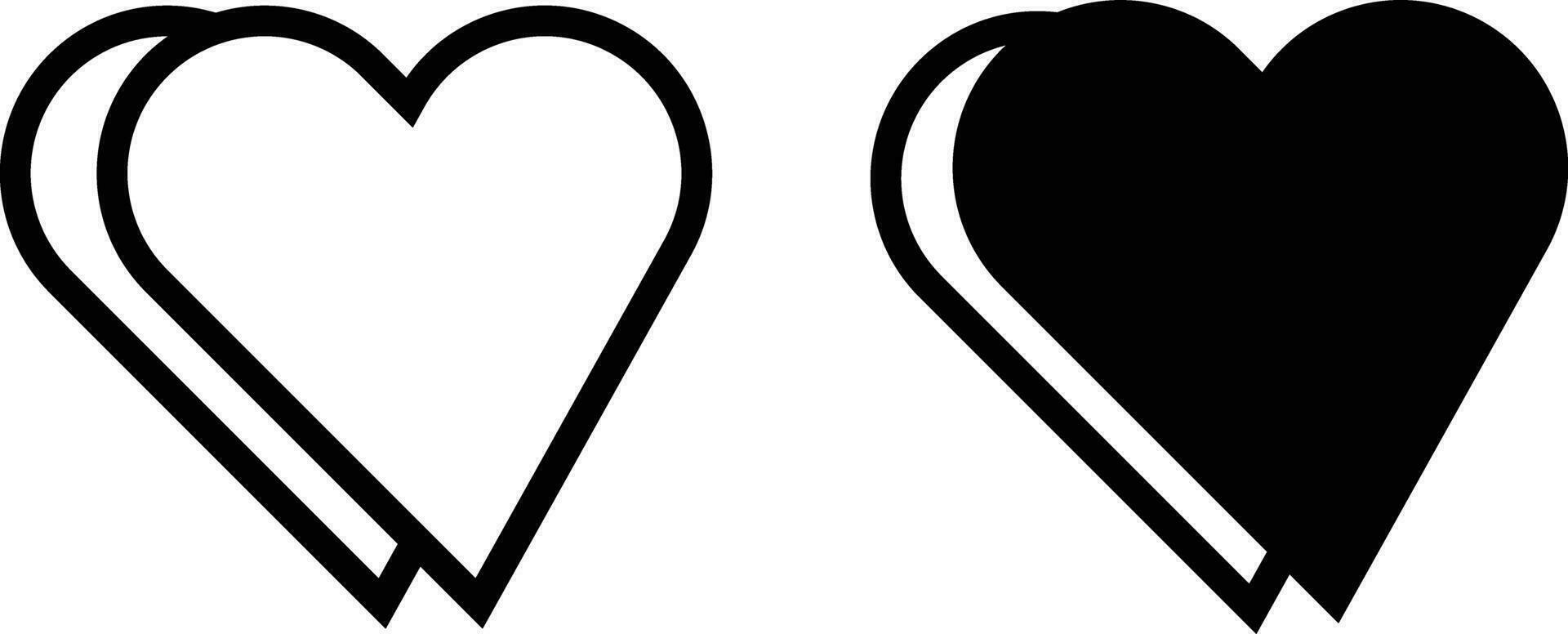 corazón vector iconos amor símbolos aislado.