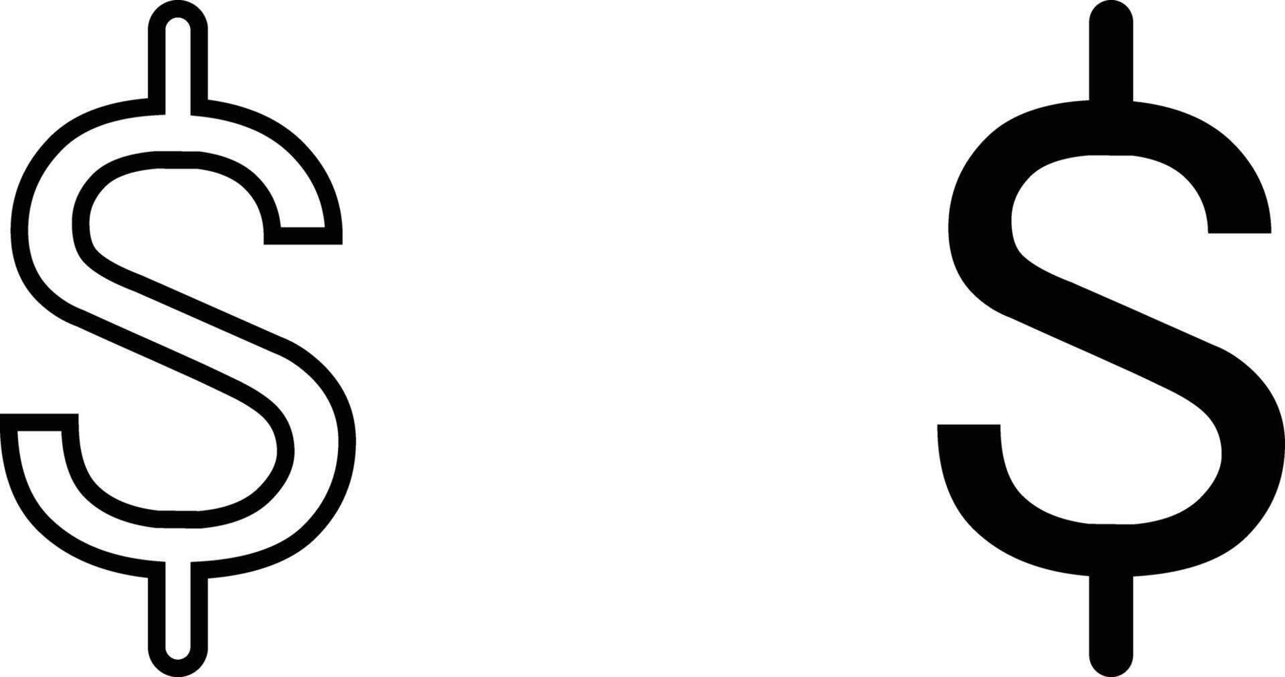 Dollar sign icon sheet, simple trendy flat style line and solid Isolated vector illustration on white background. For apps, logo, websites, symbol , UI, UX, graphic and web design. EPS 10.