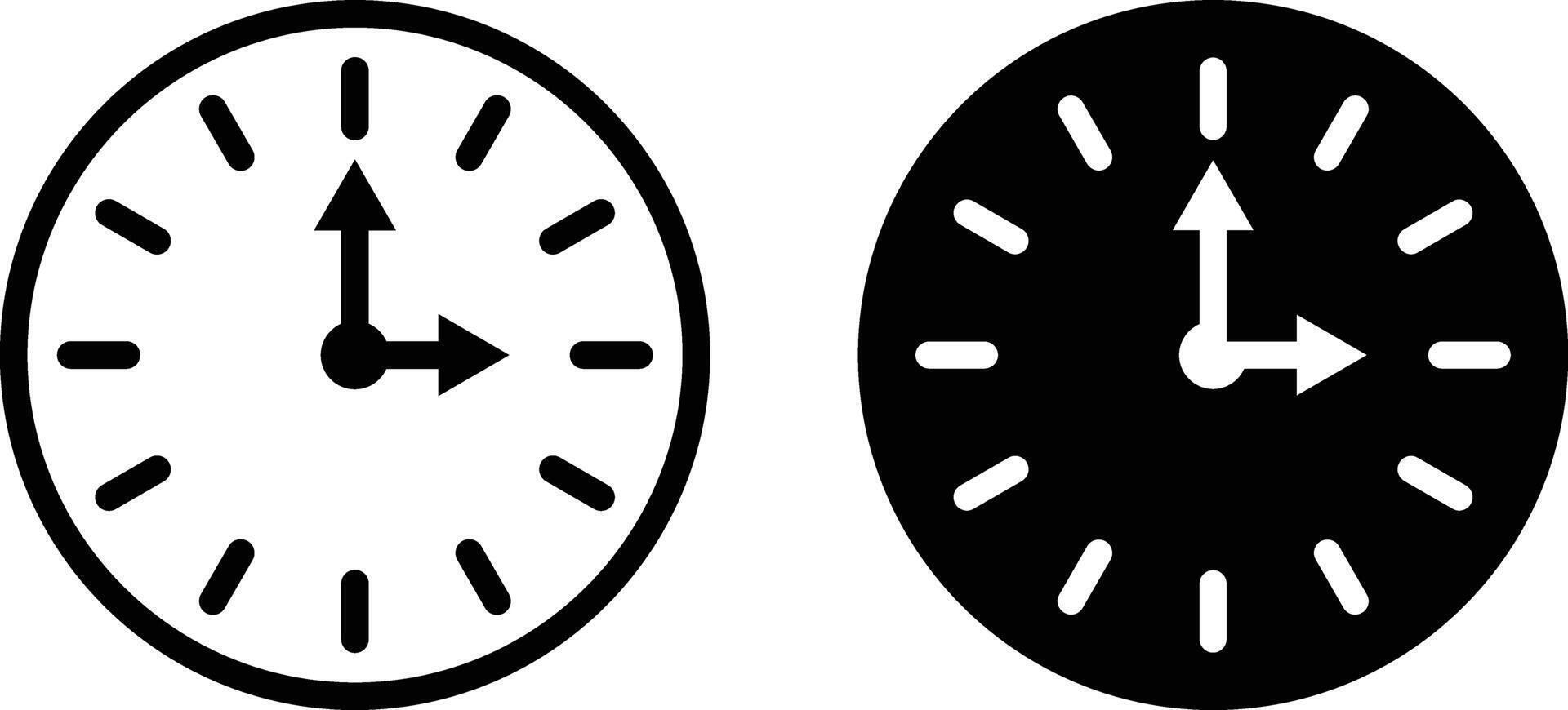 Clock icon sheet, simple trendy flat style line and solid Isolated vector illustration on white background. For apps, logo, websites, symbol , UI, UX, graphic and web design. EPS 10.