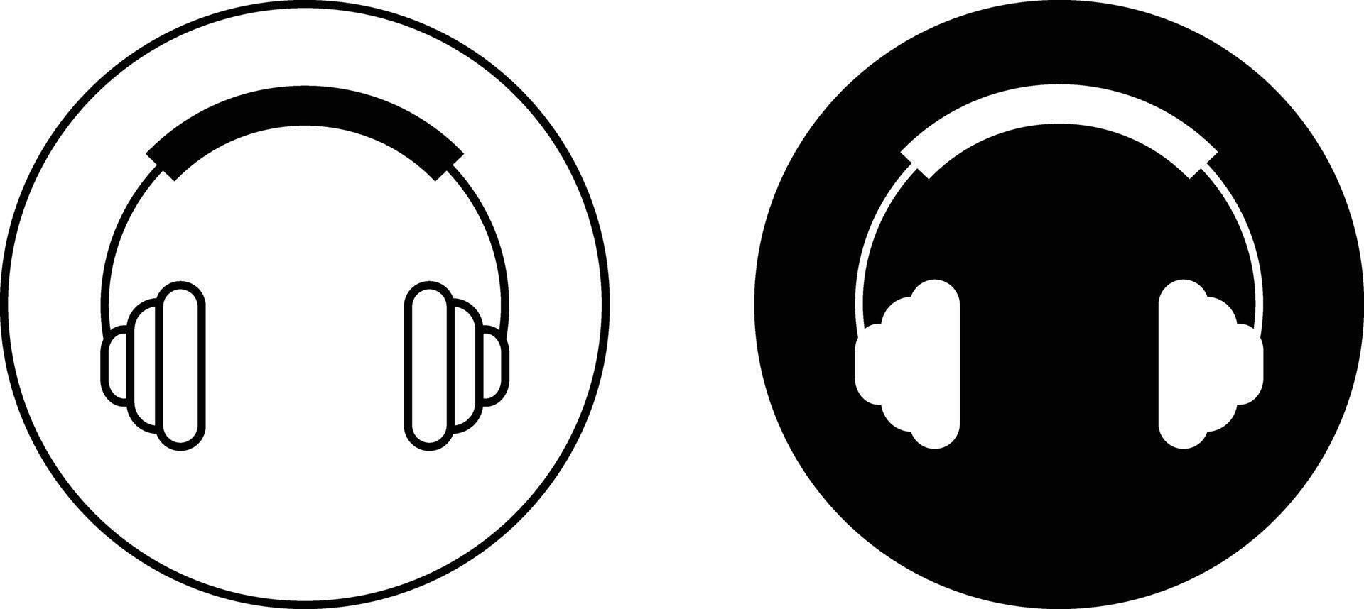 Headphone icon sheet, simple trendy flat style line and solid Isolated vector illustration on white background. For apps, logo, websites, symbol , UI, UX, graphic and web design. EPS 10.