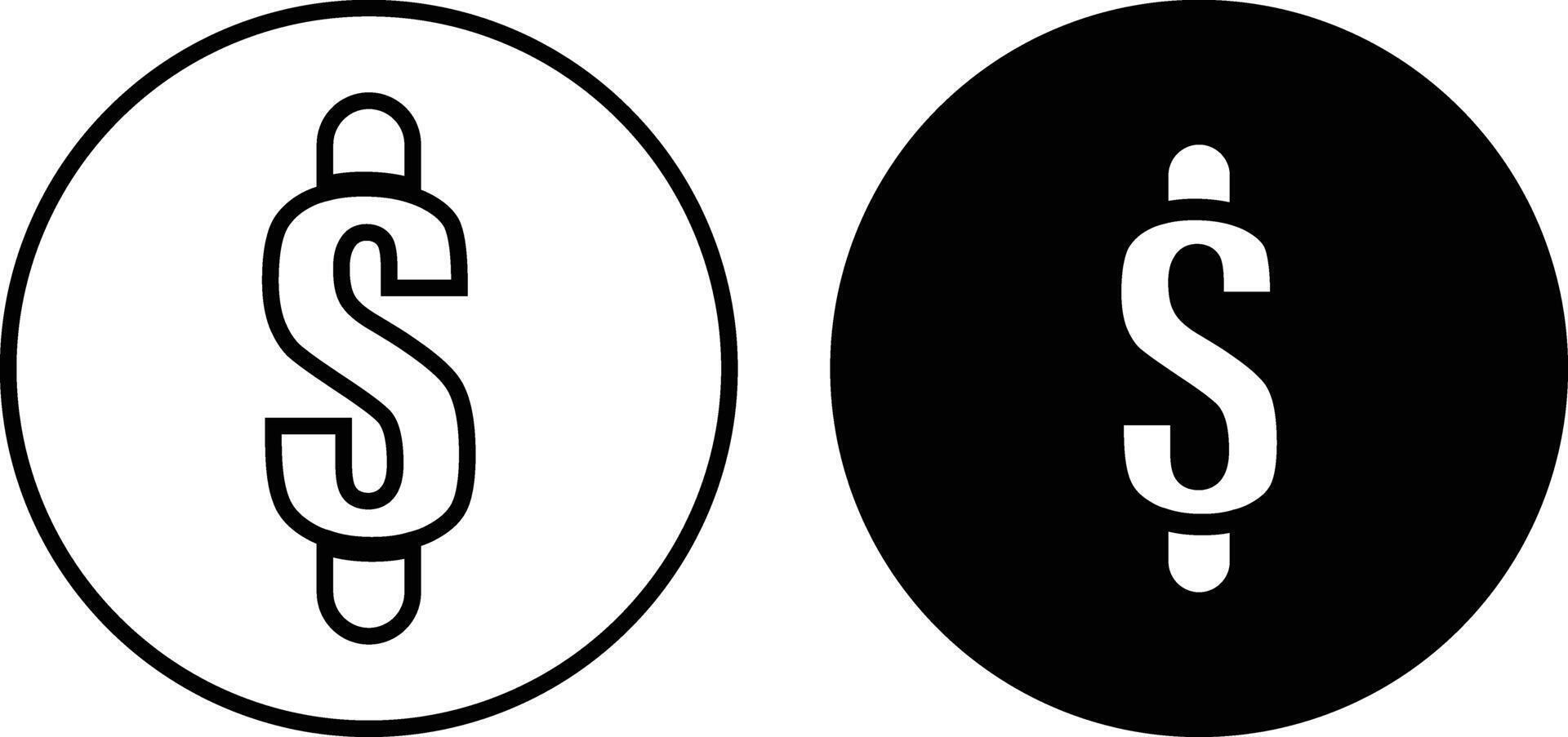 Dollar sign icon sheet, simple trendy flat style line and solid Isolated vector illustration on white background. For apps, logo, websites, symbol , UI, UX, graphic and web design. EPS 10.