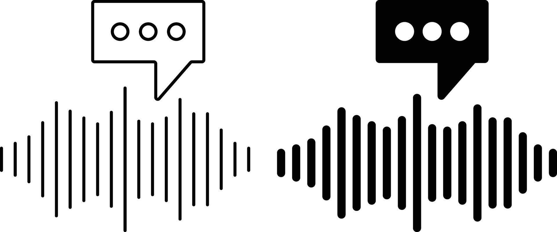 Voice message icon sheet, simple trendy flat style line and solid Isolated vector illustration on white background. For apps, logo, websites, symbol , UI, UX, graphic and web design. EPS 10.