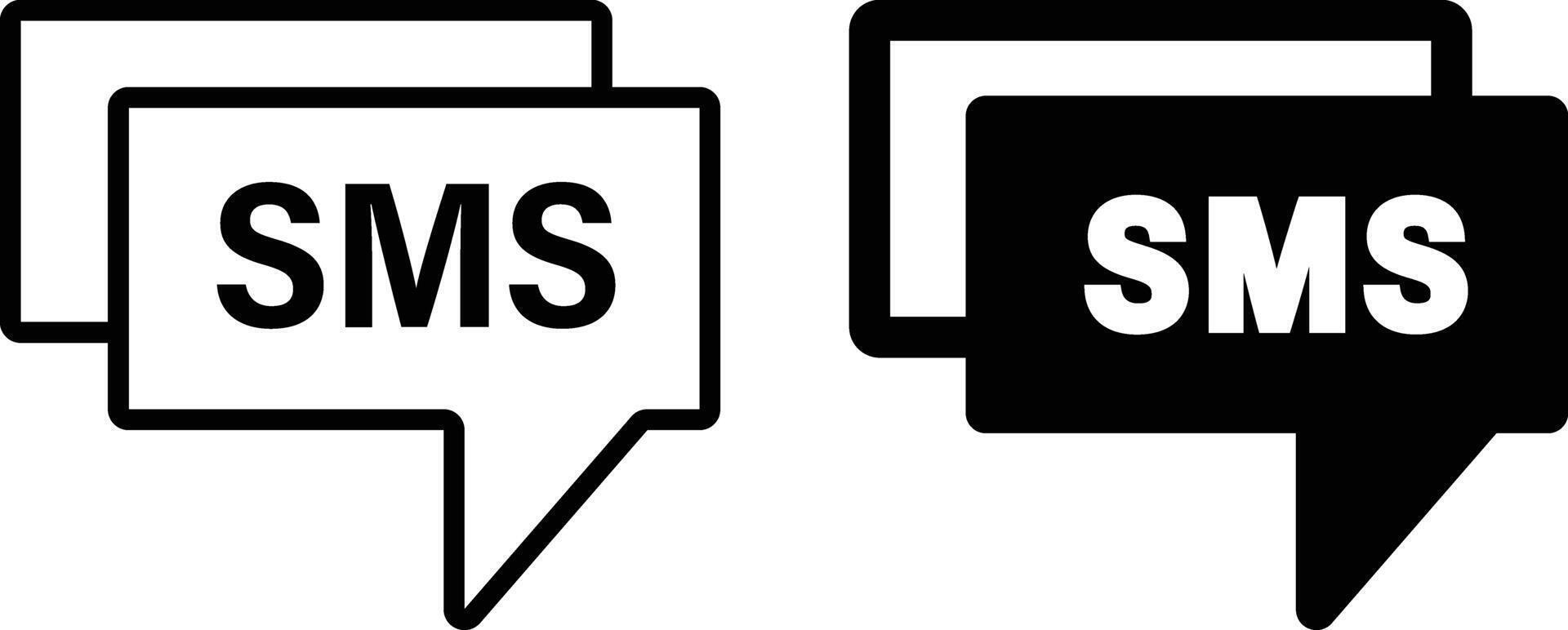 bubble speech SMS icon sheet, simple trendy flat style line and solid Isolated vector illustration on white background. For apps, logo, websites, symbol , UI, UX, graphic and web design. EPS 10.