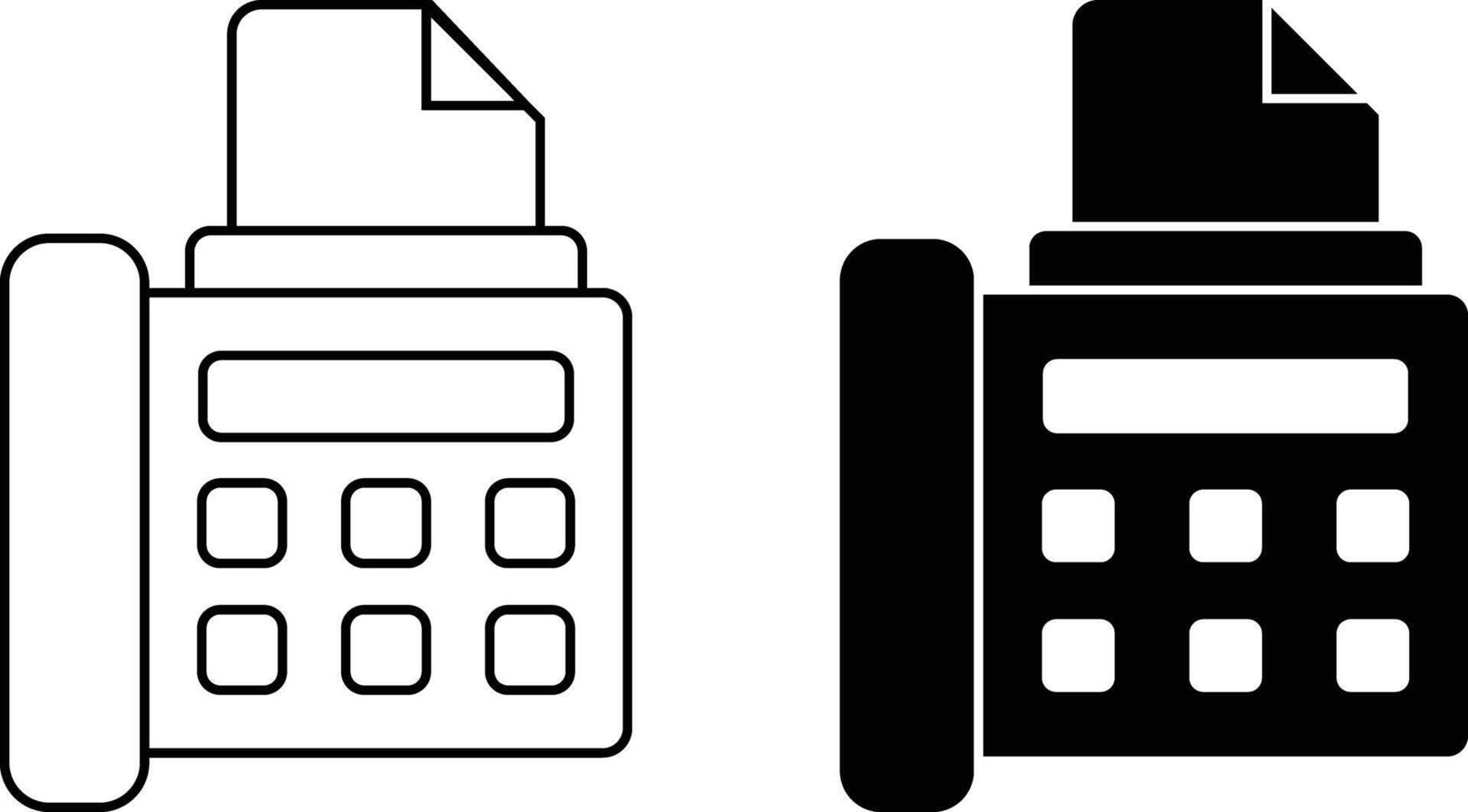 Fax icon sheet, simple trendy flat style line and solid Isolated vector illustration on white background. For apps, logo, websites, symbol , UI, UX, graphic and web design. EPS 10.