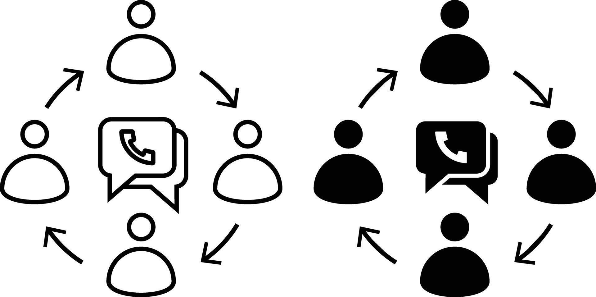 Conference call icon sheet, simple trendy flat style line and solid Isolated vector illustration on white background. For apps, logo, websites, symbol , UI, UX, graphic and web design. EPS 10.