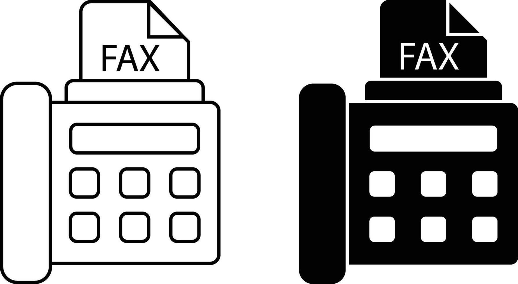 Fax icon sheet, simple trendy flat style line and solid Isolated vector illustration on white background. For apps, logo, websites, symbol , UI, UX, graphic and web design. EPS 10.