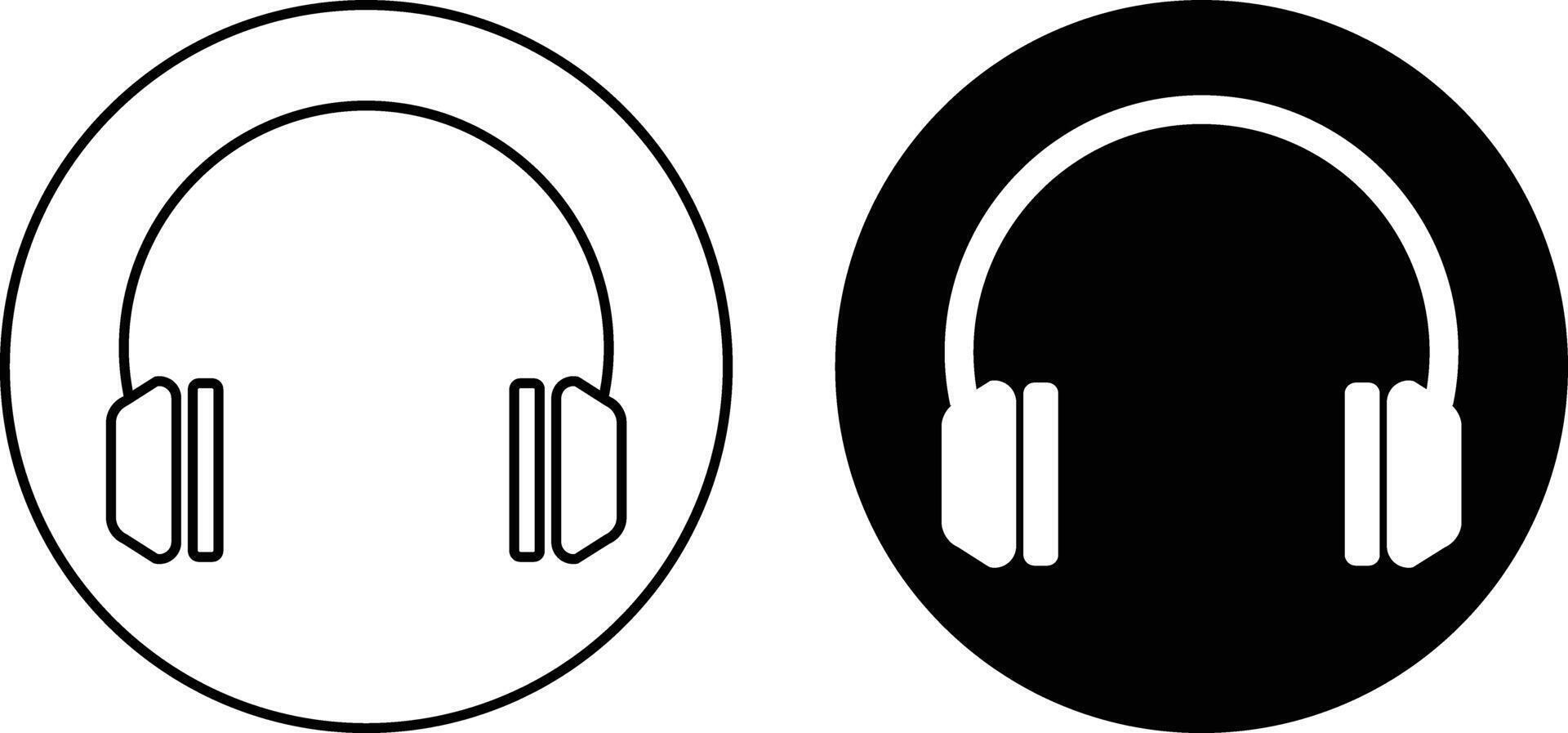 Headphone icon sheet, simple trendy flat style line and solid Isolated vector illustration on white background. For apps, logo, websites, symbol , UI, UX, graphic and web design. EPS 10.